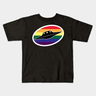 Rainbow UFO Cryptid Pride Kids T-Shirt